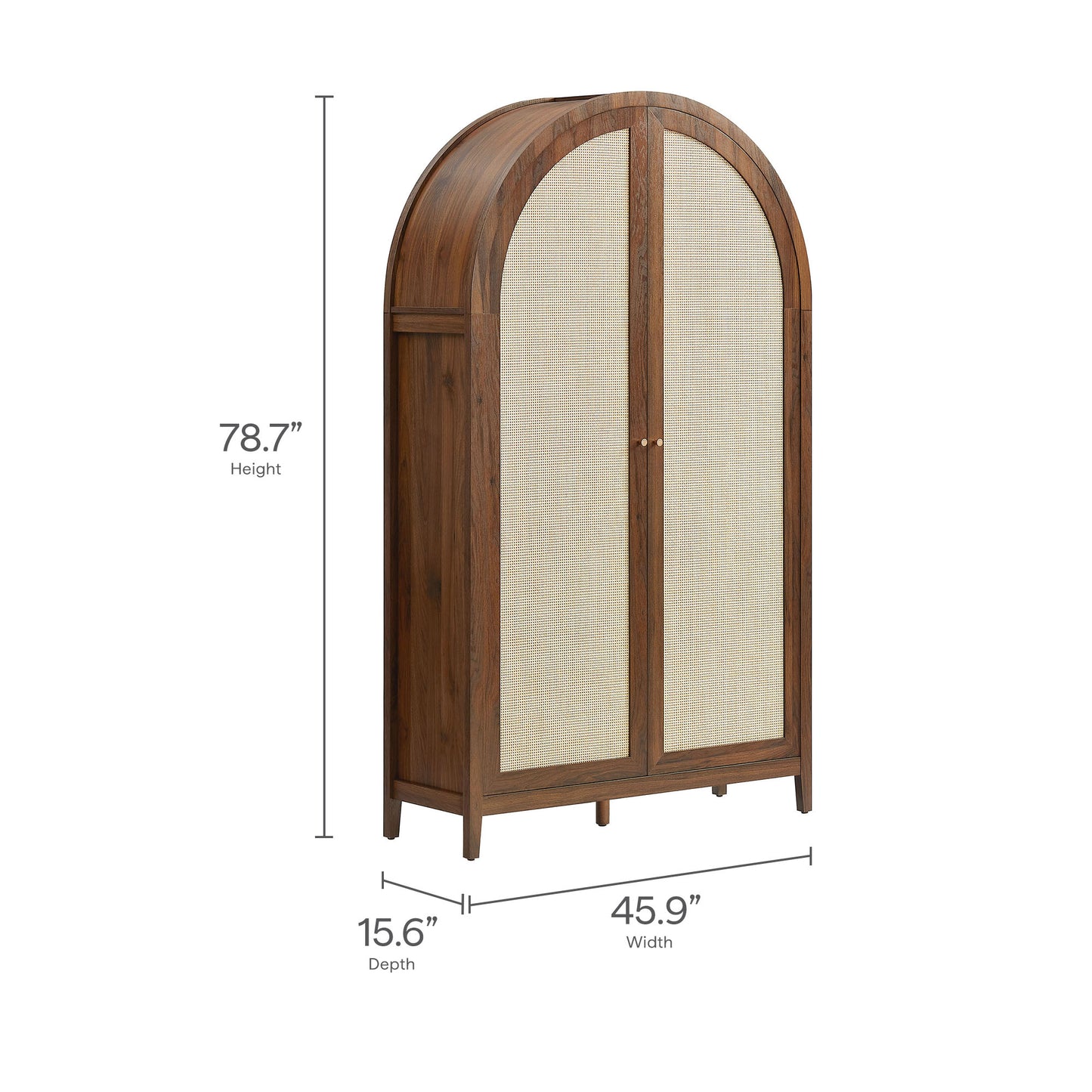 Modway - Calista 79" Tall Wide Rattan Arched Storage Cabinet by Modway  Living Room Decor Brown - EEI-7294-WAL