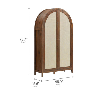 Modway - Calista 79" Tall Wide Rattan Arched Storage Cabinet by Modway  Living Room Decor Brown - EEI-7294-WAL
