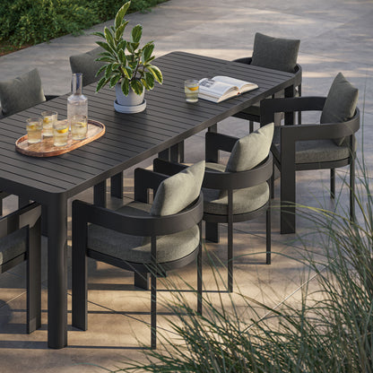 Modway - Tahoe 9-Piece Outdoor Patio Aluminum Dining Set With Extendable Table by Modway  Outdoor Furniture Bar and Dining Gray - EEI-7295-GRY-CHA