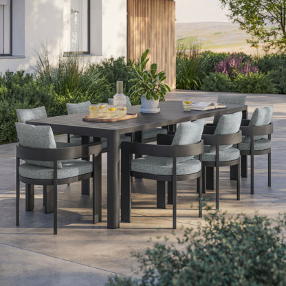 Modway - Tahoe 9-Piece Outdoor Patio Aluminum Dining Set With Extendable Table by Modway  Outdoor Furniture Bar and Dining Gray - EEI-7295-GRY-GRY