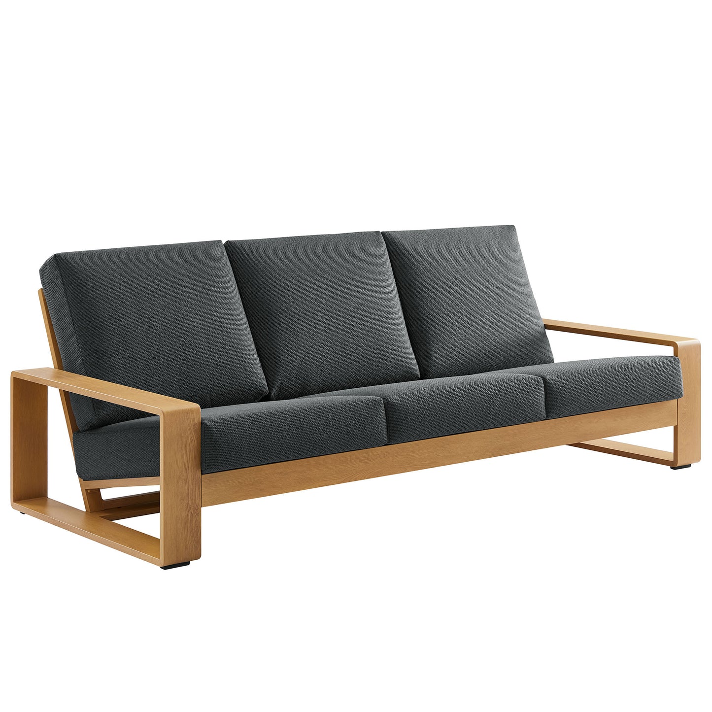 Modway - Lirienne Outdoor Patio Aluminum Faux Wood Sofa by Modway  Outdoor Furniture Sofa Sectionals Brown - EEI-7298-CHA-NAT