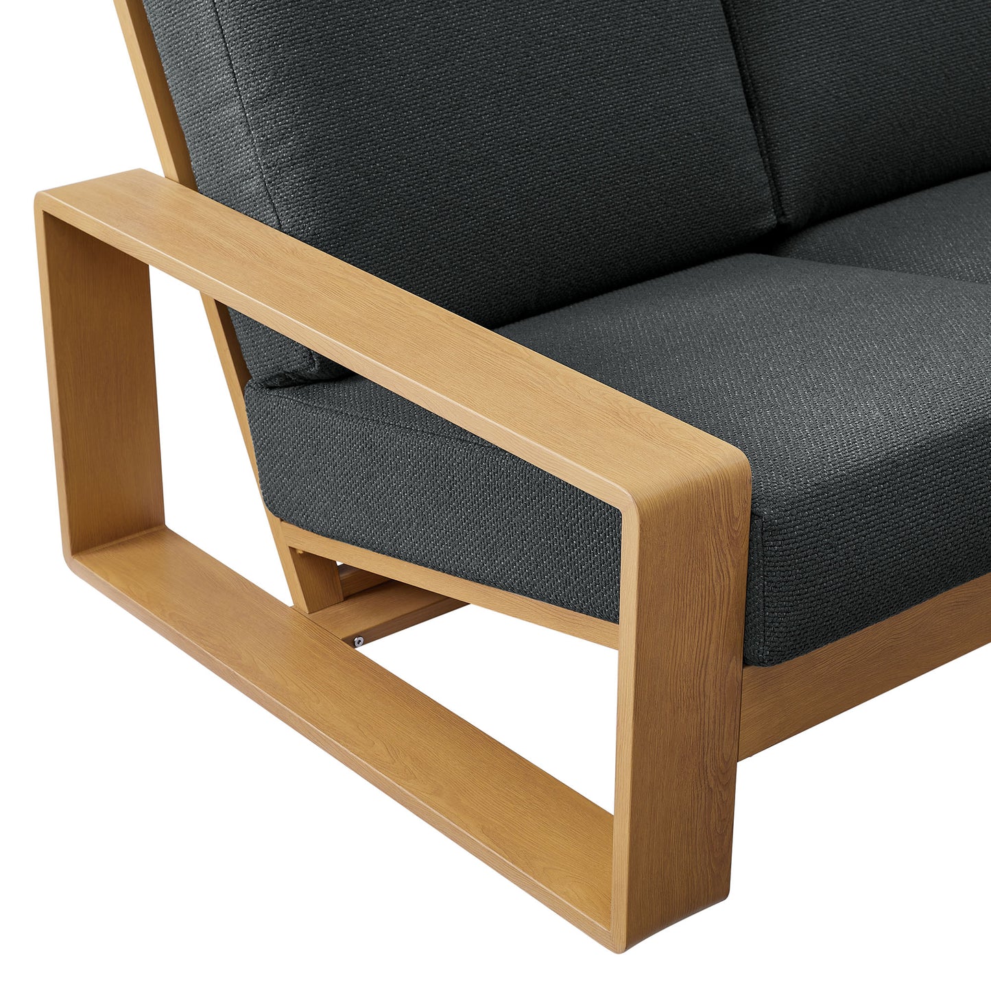 Modway - Lirienne Outdoor Patio Aluminum Faux Wood Sofa by Modway  Outdoor Furniture Sofa Sectionals Brown - EEI-7298-CHA-NAT