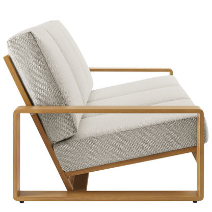 Modway - Lirienne 2-Piece Outdoor Patio Aluminum Faux Wood Furniture Set by Modway  Outdoor Furniture Sofa Sectionals White - EEI-7304-IVO-NAT