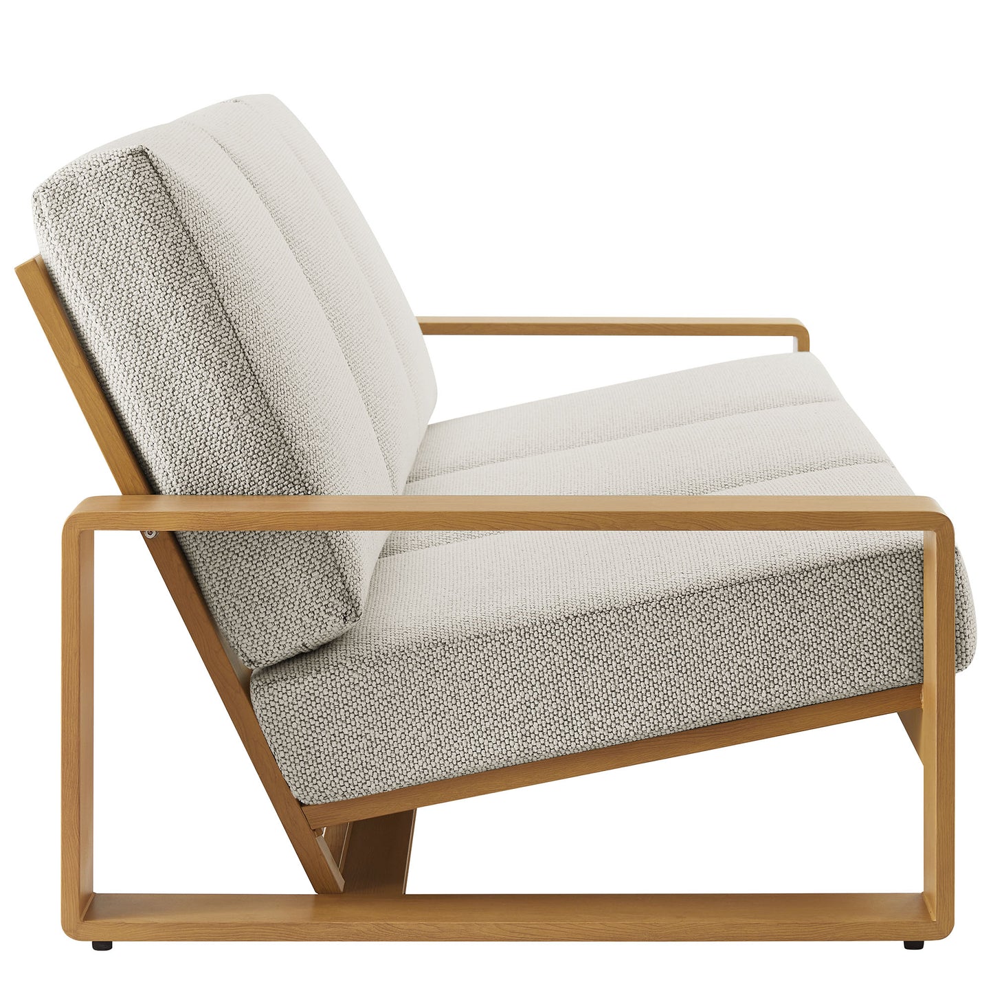 Modway - Lirienne Outdoor Patio Aluminum Faux Wood Sofa by Modway  Outdoor Furniture Sofa Sectionals White - EEI-7298-IVO-NAT