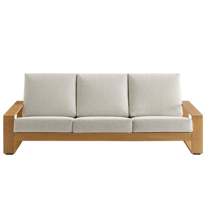 Modway - Lirienne Outdoor Patio Aluminum Faux Wood Sofa by Modway  Outdoor Furniture Sofa Sectionals White - EEI-7298-IVO-NAT