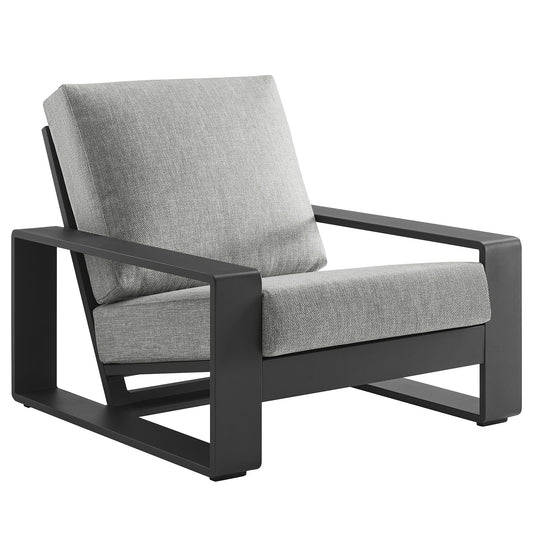Modway - Lirienne Outdoor Patio Aluminum Armchair by Modway  Outdoor Furniture Sofa Sectionals Gray - EEI-7300-LGR-GRY