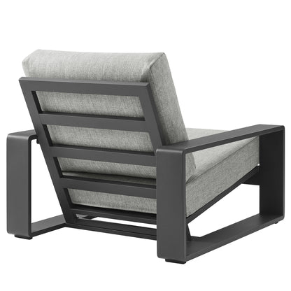 Modway - Lirienne Outdoor Patio Aluminum Armchair by Modway  Outdoor Furniture Sofa Sectionals Gray - EEI-7300-LGR-GRY