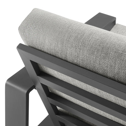 Modway - Lirienne Outdoor Patio Aluminum Armchair by Modway  Outdoor Furniture Sofa Sectionals Gray - EEI-7300-LGR-GRY