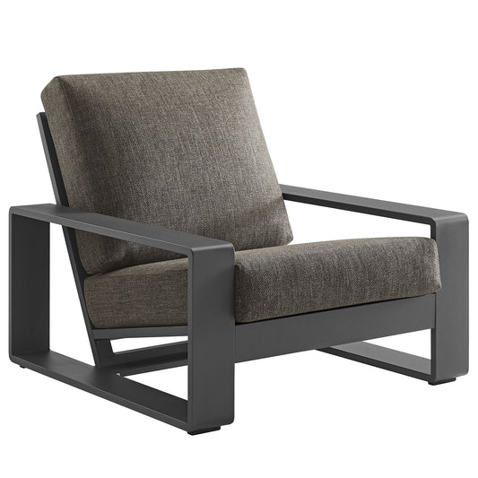 Modway - Lirienne Outdoor Patio Aluminum Armchair by Modway  Outdoor Furniture Sofa Sectionals Gray - EEI-7300-SMO-GRY