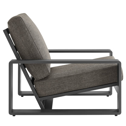 Modway - Lirienne Outdoor Patio Aluminum Armchair by Modway  Outdoor Furniture Sofa Sectionals Gray - EEI-7300-SMO-GRY