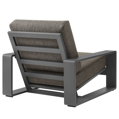 Modway - Lirienne Outdoor Patio Aluminum Armchair by Modway  Outdoor Furniture Sofa Sectionals Gray - EEI-7300-SMO-GRY