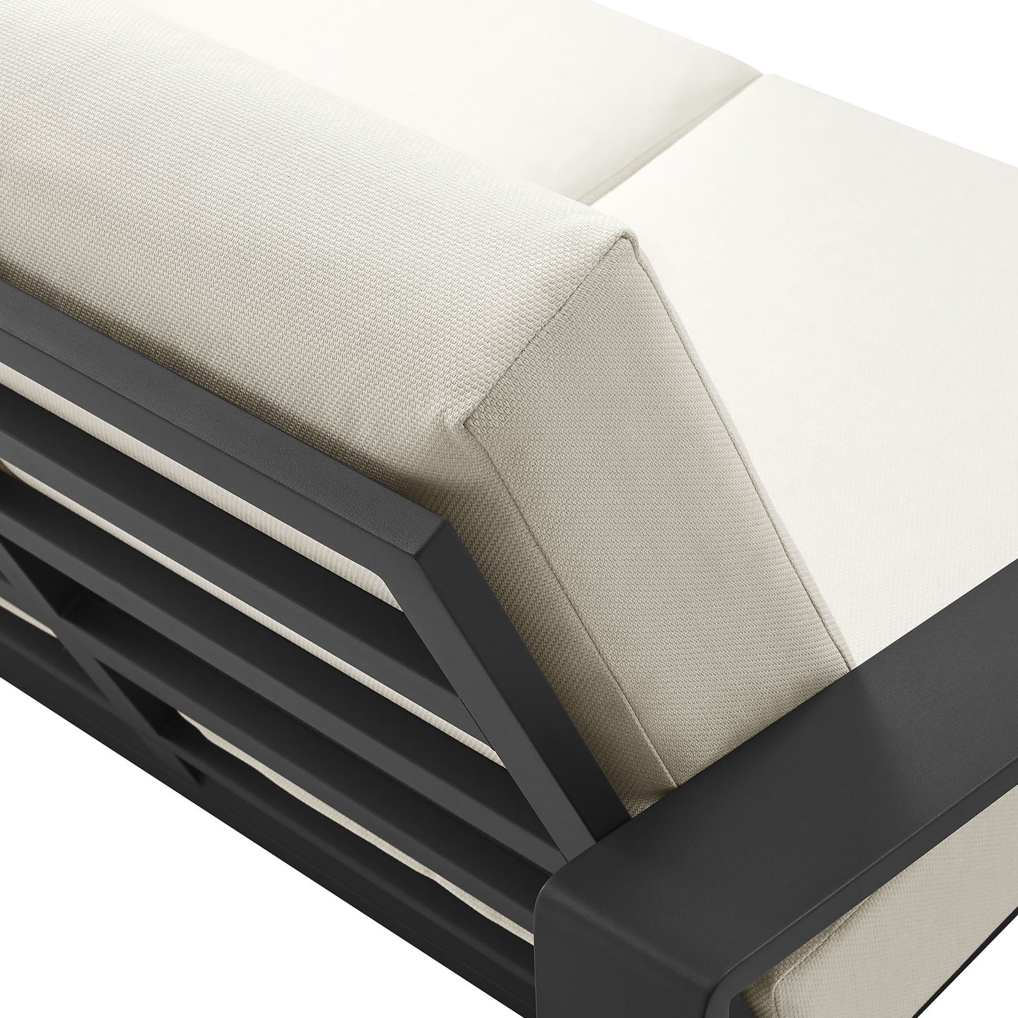 Modway - Lirienne Outdoor Patio Aluminum Loveseat by Modway  Outdoor Furniture Sofa Sectionals Gray - EEI-7301-CRE-GRY