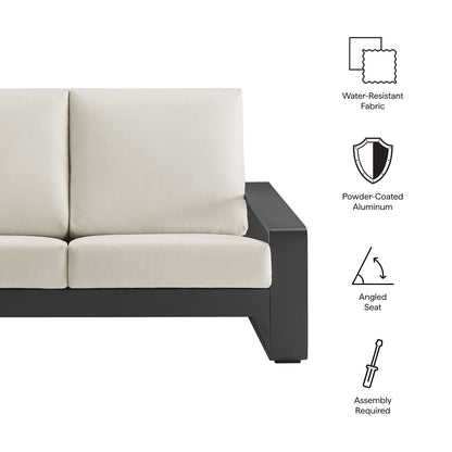 Modway - Lirienne Outdoor Patio Aluminum Loveseat by Modway  Outdoor Furniture Sofa Sectionals Gray - EEI-7301-CRE-GRY