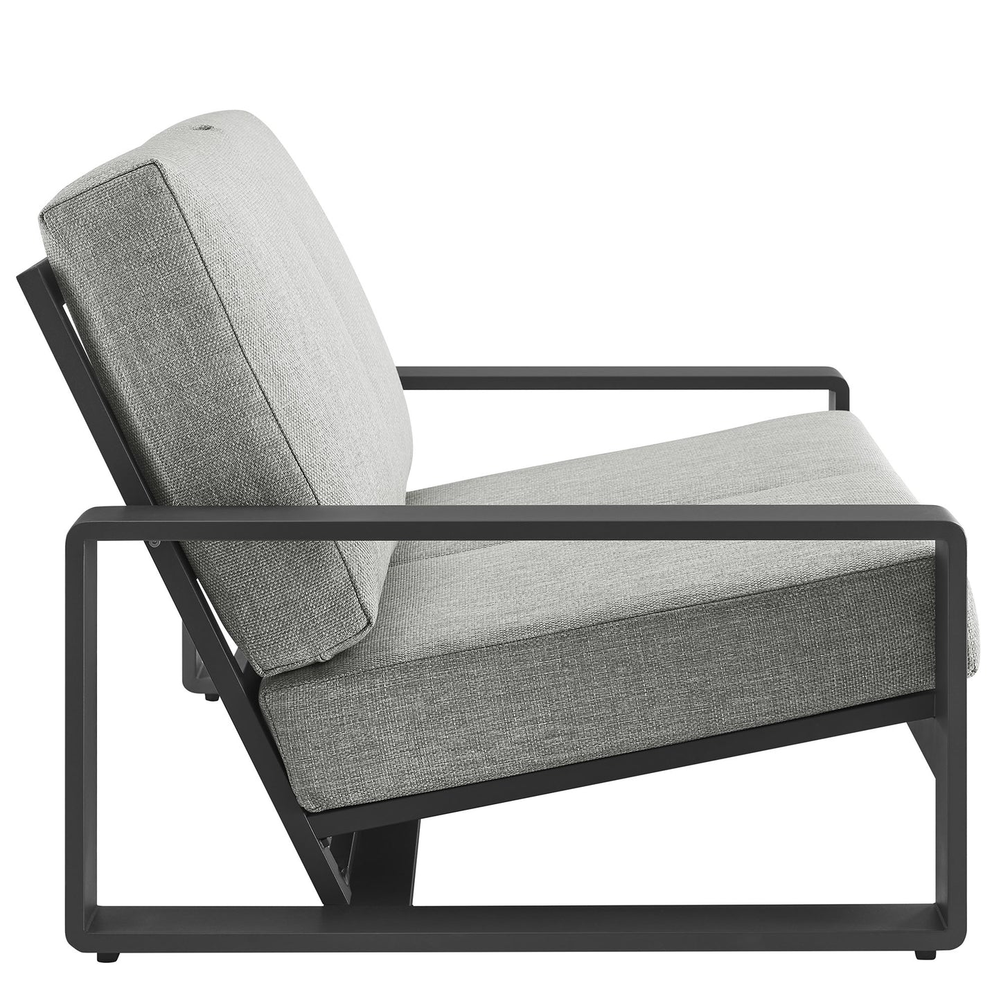 Modway - Lirienne Outdoor Patio Aluminum Loveseat by Modway  Outdoor Furniture Sofa Sectionals Gray - EEI-7301-LGR-GRY