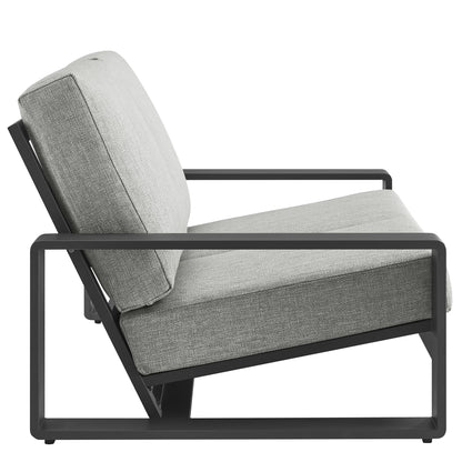 Modway - Lirienne Outdoor Patio Aluminum Loveseat by Modway  Outdoor Furniture Sofa Sectionals Gray - EEI-7301-LGR-GRY