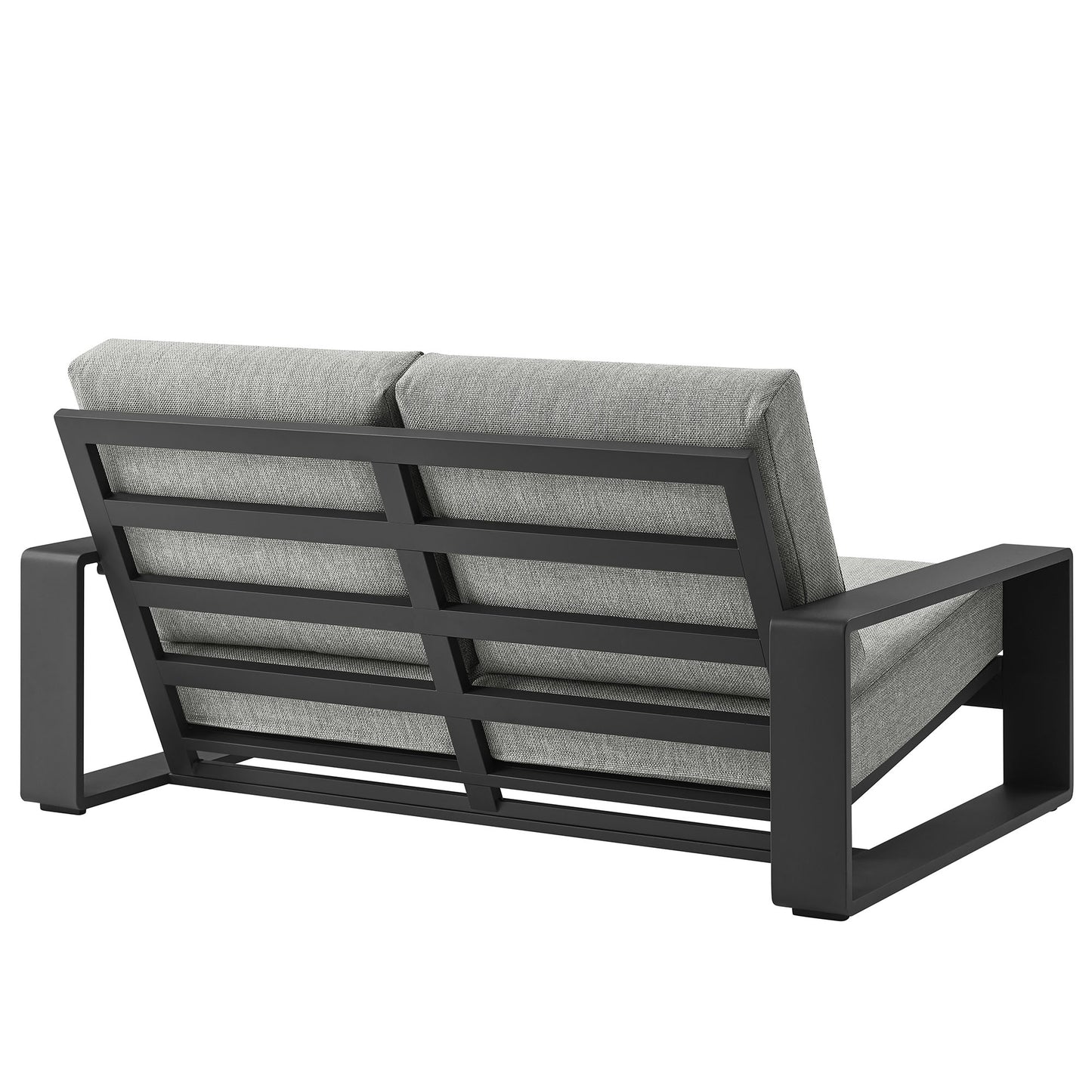Modway - Lirienne Outdoor Patio Aluminum Loveseat by Modway  Outdoor Furniture Sofa Sectionals Gray - EEI-7301-LGR-GRY