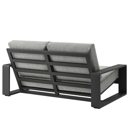 Modway - Lirienne Outdoor Patio Aluminum Loveseat by Modway  Outdoor Furniture Sofa Sectionals Gray - EEI-7301-LGR-GRY
