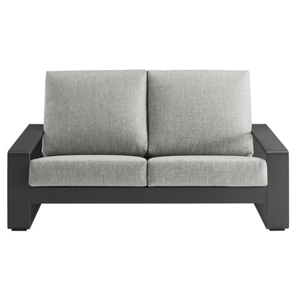 Modway - Lirienne Outdoor Patio Aluminum Loveseat by Modway  Outdoor Furniture Sofa Sectionals Gray - EEI-7301-LGR-GRY