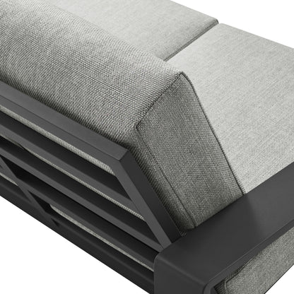 Modway - Lirienne Outdoor Patio Aluminum Loveseat by Modway  Outdoor Furniture Sofa Sectionals Gray - EEI-7301-LGR-GRY