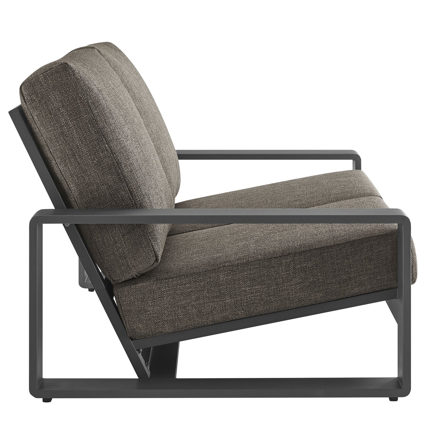 Modway - Lirienne Outdoor Patio Aluminum Loveseat by Modway  Outdoor Furniture Sofa Sectionals Gray - EEI-7301-SMO-GRY
