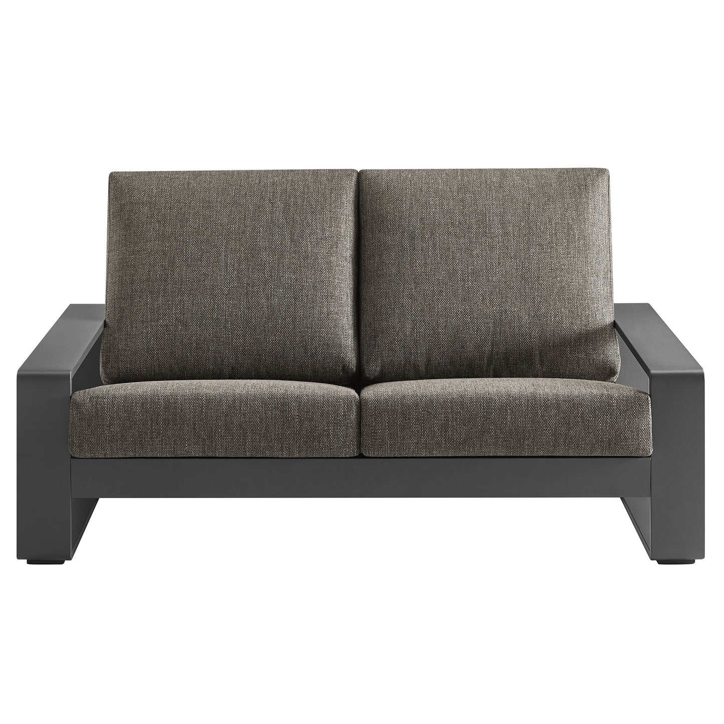 Modway - Lirienne Outdoor Patio Aluminum Loveseat by Modway  Outdoor Furniture Sofa Sectionals Gray - EEI-7301-SMO-GRY