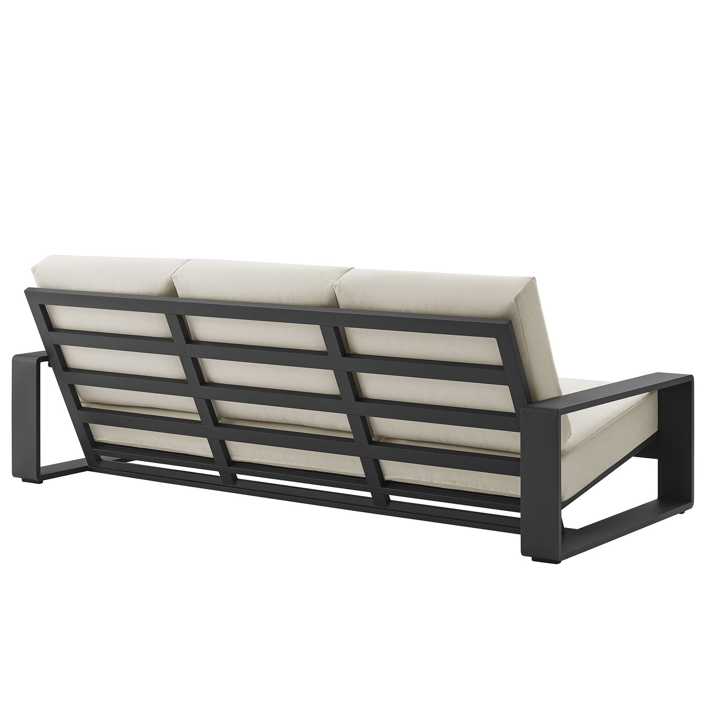 Modway - Lirienne Outdoor Patio Aluminum Sofa by Modway  Outdoor Furniture Sofa Sectionals White - EEI-7302-CRE-GRY