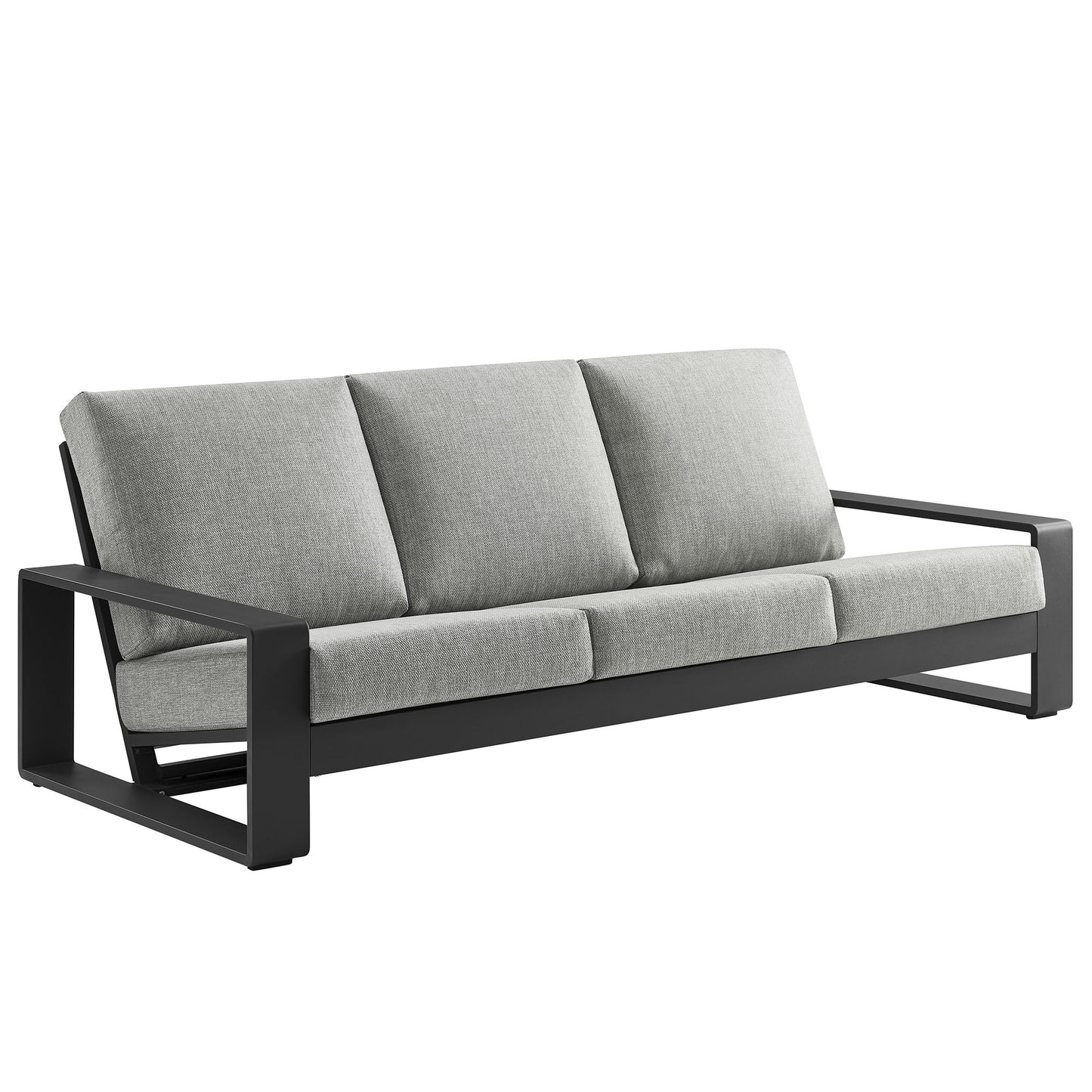 Modway - Lirienne Outdoor Patio Aluminum Sofa by Modway  Outdoor Furniture Sofa Sectionals Gray - EEI-7302-LGR-GRY