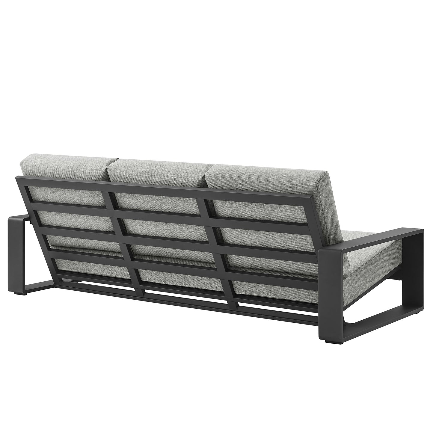 Modway - Lirienne Outdoor Patio Aluminum Sofa by Modway  Outdoor Furniture Sofa Sectionals Gray - EEI-7302-LGR-GRY