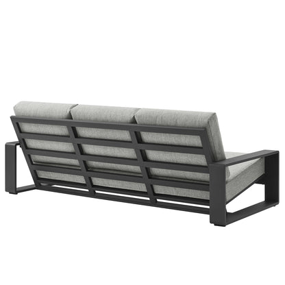 Modway - Lirienne Outdoor Patio Aluminum Sofa by Modway  Outdoor Furniture Sofa Sectionals Gray - EEI-7302-LGR-GRY