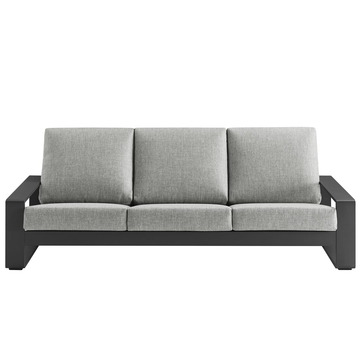 Modway - Lirienne Outdoor Patio Aluminum Sofa by Modway  Outdoor Furniture Sofa Sectionals Gray - EEI-7302-LGR-GRY