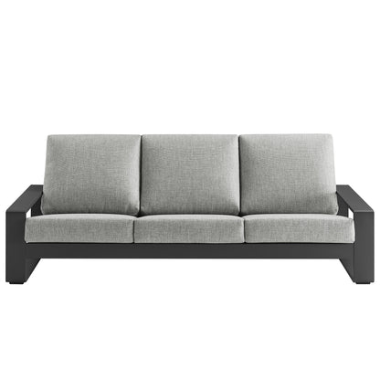 Modway - Lirienne Outdoor Patio Aluminum Sofa by Modway  Outdoor Furniture Sofa Sectionals Gray - EEI-7302-LGR-GRY