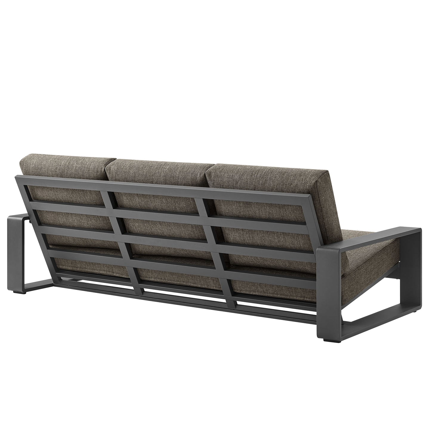 Modway - Lirienne Outdoor Patio Aluminum Sofa by Modway  Outdoor Furniture Sofa Sectionals Gray - EEI-7302-SMO-GRY