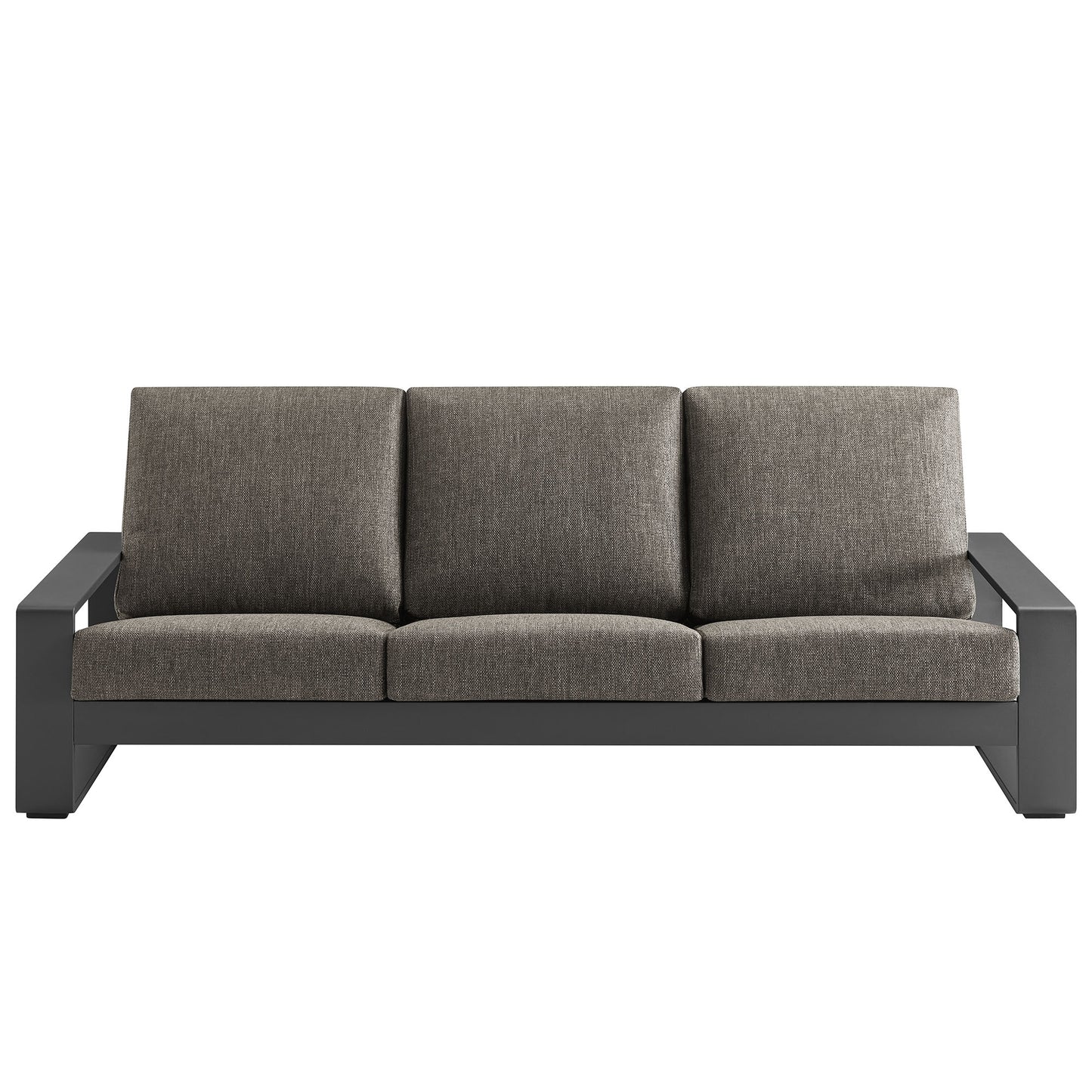 Modway - Lirienne Outdoor Patio Aluminum Sofa by Modway  Outdoor Furniture Sofa Sectionals Gray - EEI-7302-SMO-GRY