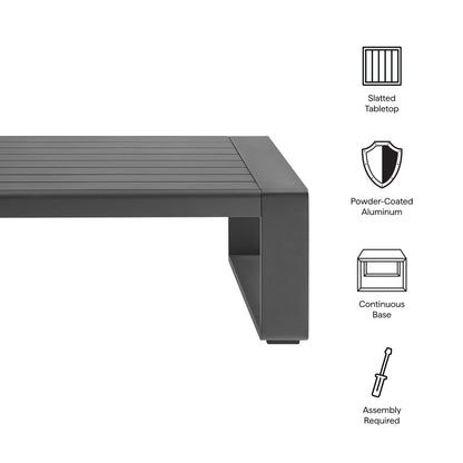 Modway - Lirienne Outdoor Patio Aluminum Coffee Table by Modway  Outdoor Furniture Bar and Dining Gray - EEI-7303-GRY