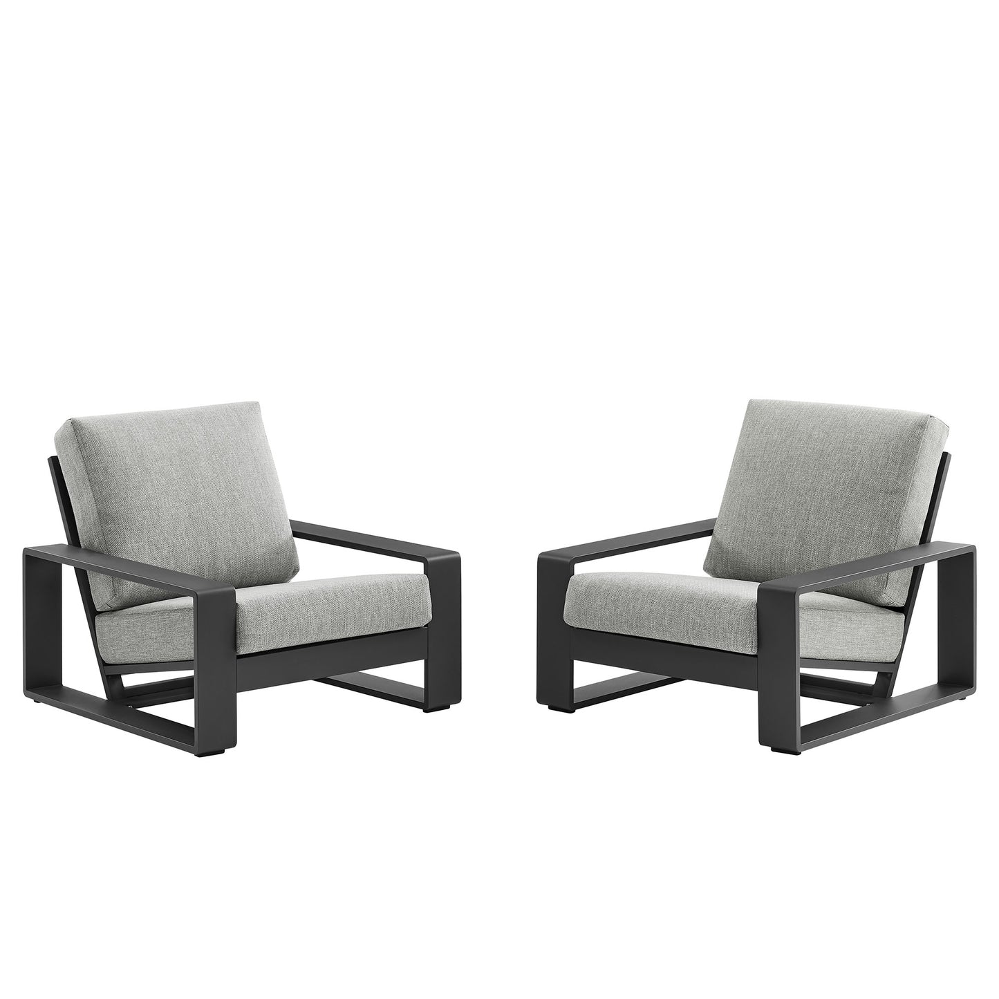 Modway - Lirienne Outdoor Patio Aluminum Faux Wood Armchairs Set of 2 by Modway  Outdoor Furniture Sofa Sectionals Gray - EEI-7308-LGR-GRY