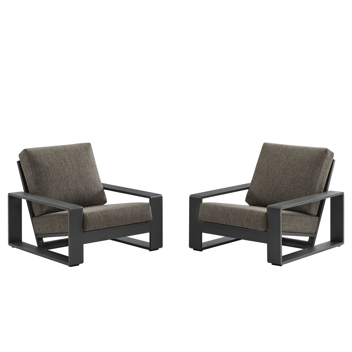 Modway - Lirienne Outdoor Patio Aluminum Faux Wood Armchairs Set of 2 by Modway  Outdoor Furniture Sofa Sectionals Gray - EEI-7308-SMO-GRY