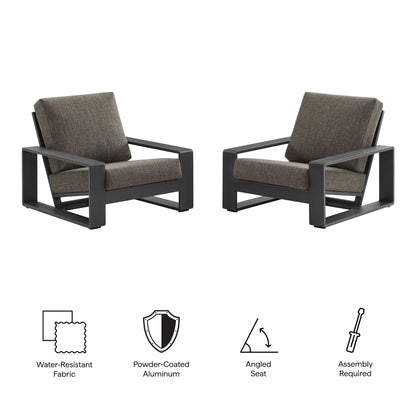 Modway - Lirienne Outdoor Patio Aluminum Faux Wood Armchairs Set of 2 by Modway  Outdoor Furniture Sofa Sectionals Gray - EEI-7308-SMO-GRY