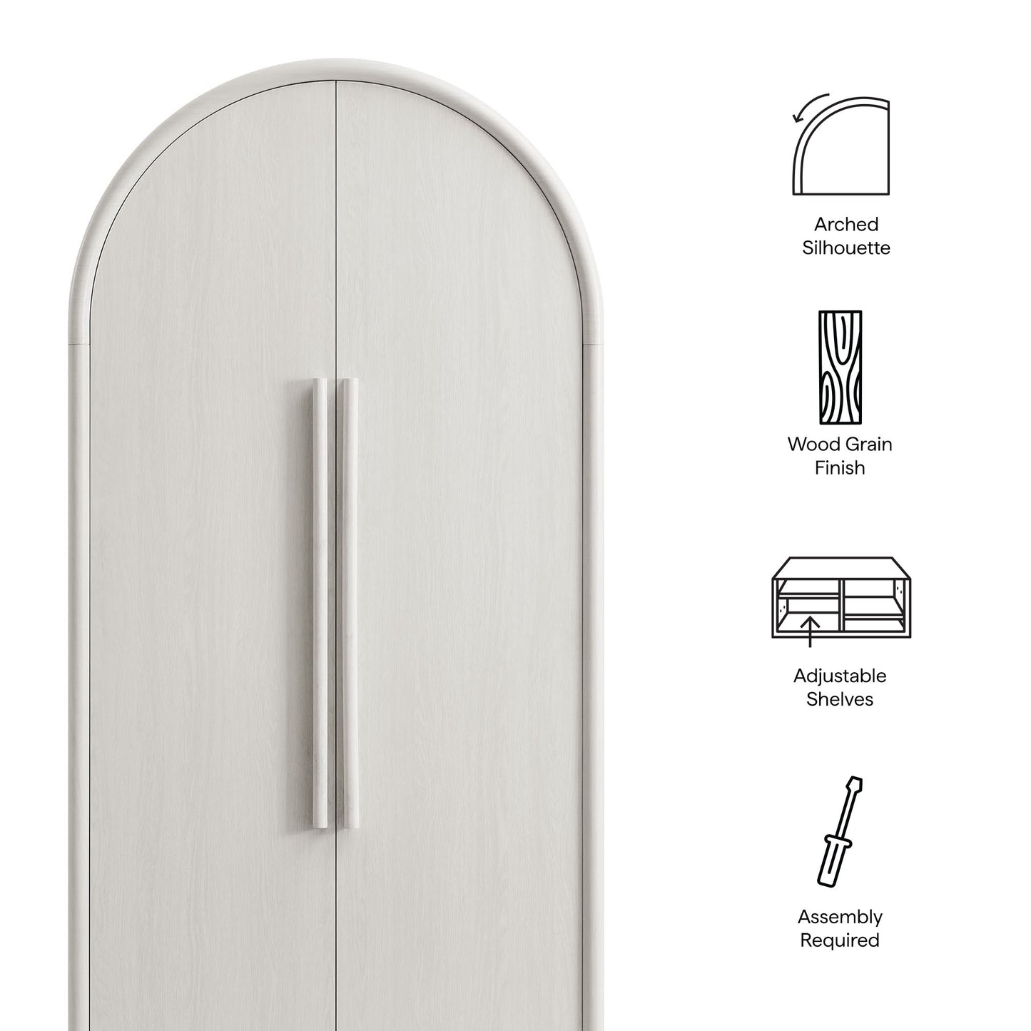 Modway - Bellamy Tall Arched Storage Cabinet by Modway  Living Room Decor Gray - EEI-7313-ASH