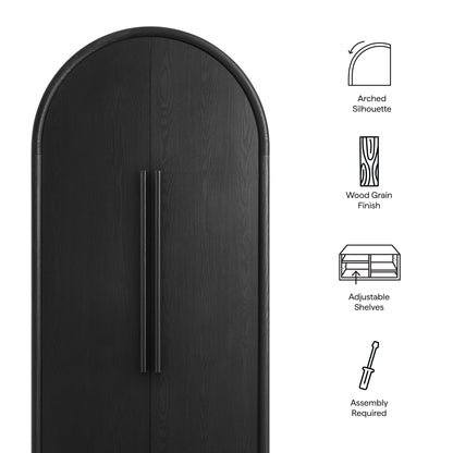 Modway - Bellamy Tall Arched Storage Cabinet by Modway  Living Room Decor Black - EEI-7313-BLK