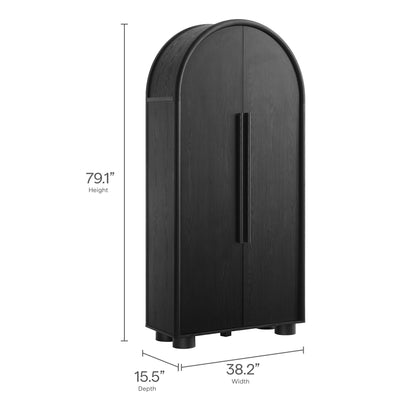 Modway - Bellamy Tall Arched Storage Cabinet by Modway  Living Room Decor Black - EEI-7313-BLK