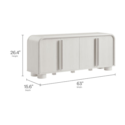 Modway - Bellamy Curved 4-Door Sideboard Cabinet by Modway  Living Room  Gray - EEI-7315-ASH