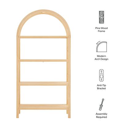 Modway - Vexley 72 Inch Large Arched Bookshelf by Modway Living Room Decor Natural - EEI-7318-NAT