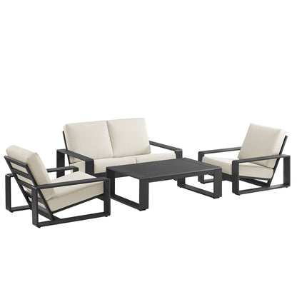 Modway - Lirienne 4-Piece Outdoor Patio Aluminum Furniture Set by Modway  Outdoor Furniture Sofa Sectionals White - EEI-7323-CRE-GRY