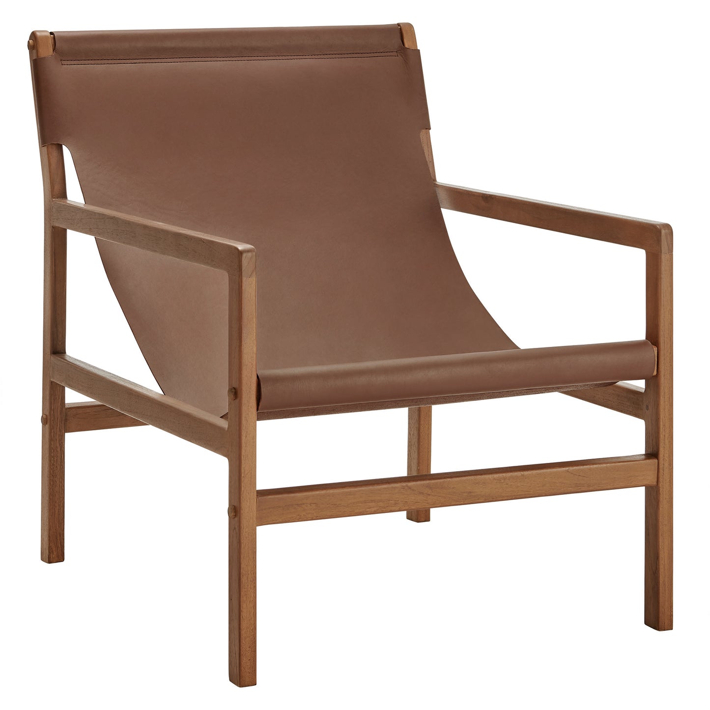 Modway - Sonora Leather Sling Chair by Modway Living Room Sofas and Armchairs Nutmeg Brown - EEI-7324-NUT