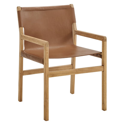 Modway - Sonora Leather Dining Chair by Modway Bar and Dining Dining Chairs Chestnut Tan - EEI-7325-CSN