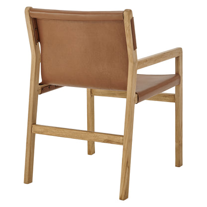 Modway - Sonora Leather Dining Chair by Modway Bar and Dining Dining Chairs Chestnut Tan - EEI-7325-CSN