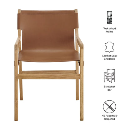 Modway - Sonora Leather Dining Chair by Modway Bar and Dining Dining Chairs Chestnut Tan - EEI-7325-CSN