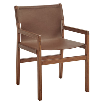 Modway - Sonora Leather Dining Chair by Modway Bar and Dining Dining Chairs Nutmeg Brown - EEI-7325-NUT
