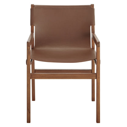 Modway - Sonora Leather Dining Chair by Modway Bar and Dining Dining Chairs Nutmeg Brown - EEI-7325-NUT