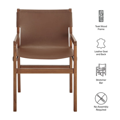 Modway - Sonora Leather Dining Chair by Modway Bar and Dining Dining Chairs Nutmeg Brown - EEI-7325-NUT